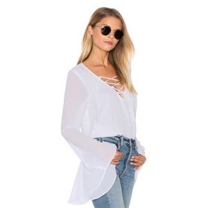 Show Me Your Mumu Zuko Top in White Chiffon